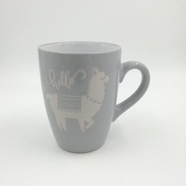 Mug Hello Lama-Grigio