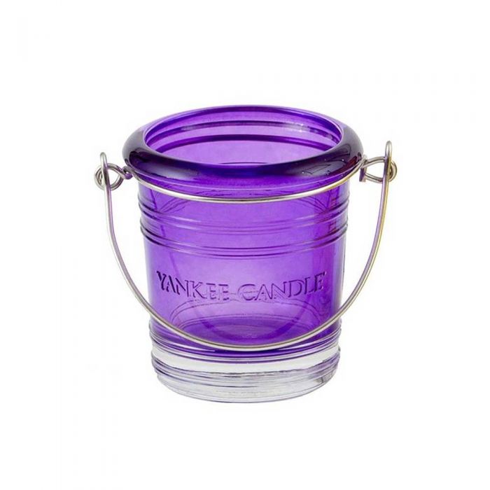Porta votivo secchiello vetro colorato viola-Yankee Candle
